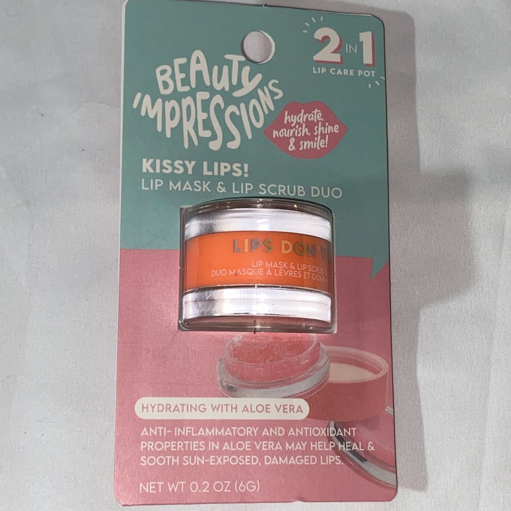 Beauty Impressions Kissy Lips Lip Mask‎ & Scrub Duo Aloe Vera 0.2 oz